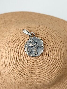 David Yurman Men's Taurus Sterling Silver with 18K Yellow Gold Pendant Amulet